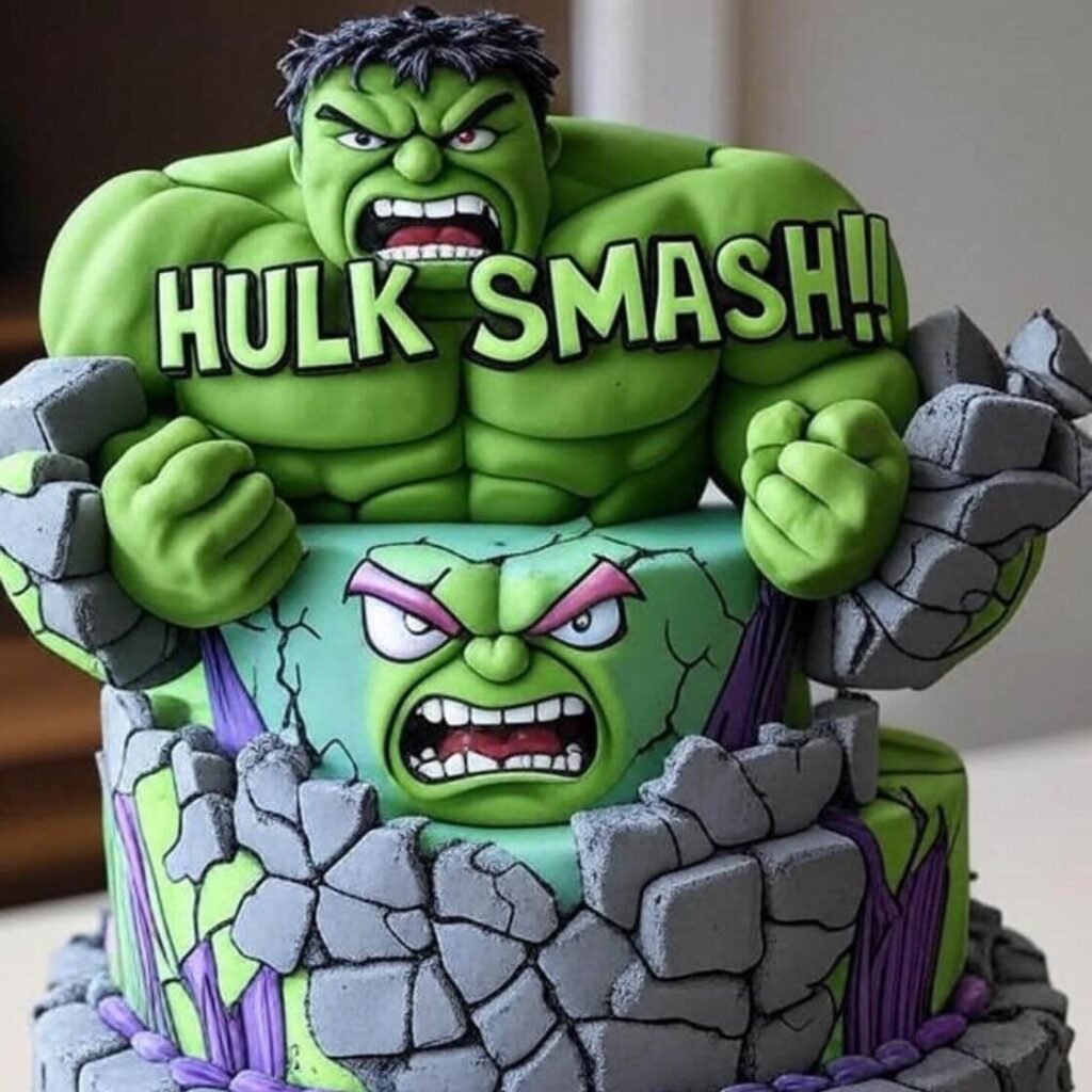 Classic Hulk Smash Cake