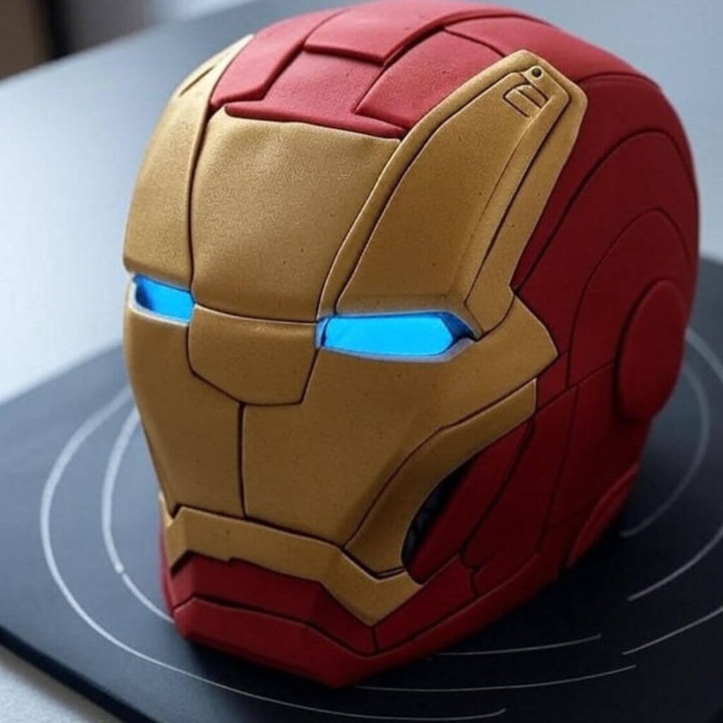 10 Stunning Iron Man Cake Design Ideas for Superhero Fans 2 Classic Iron Man Helmet Cake