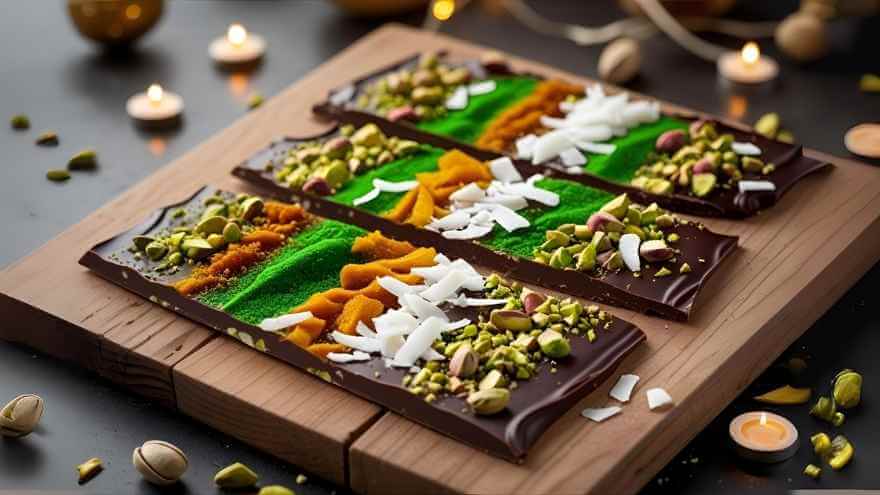 Dark Chocolate & Almond Bark (Tricolor Style)