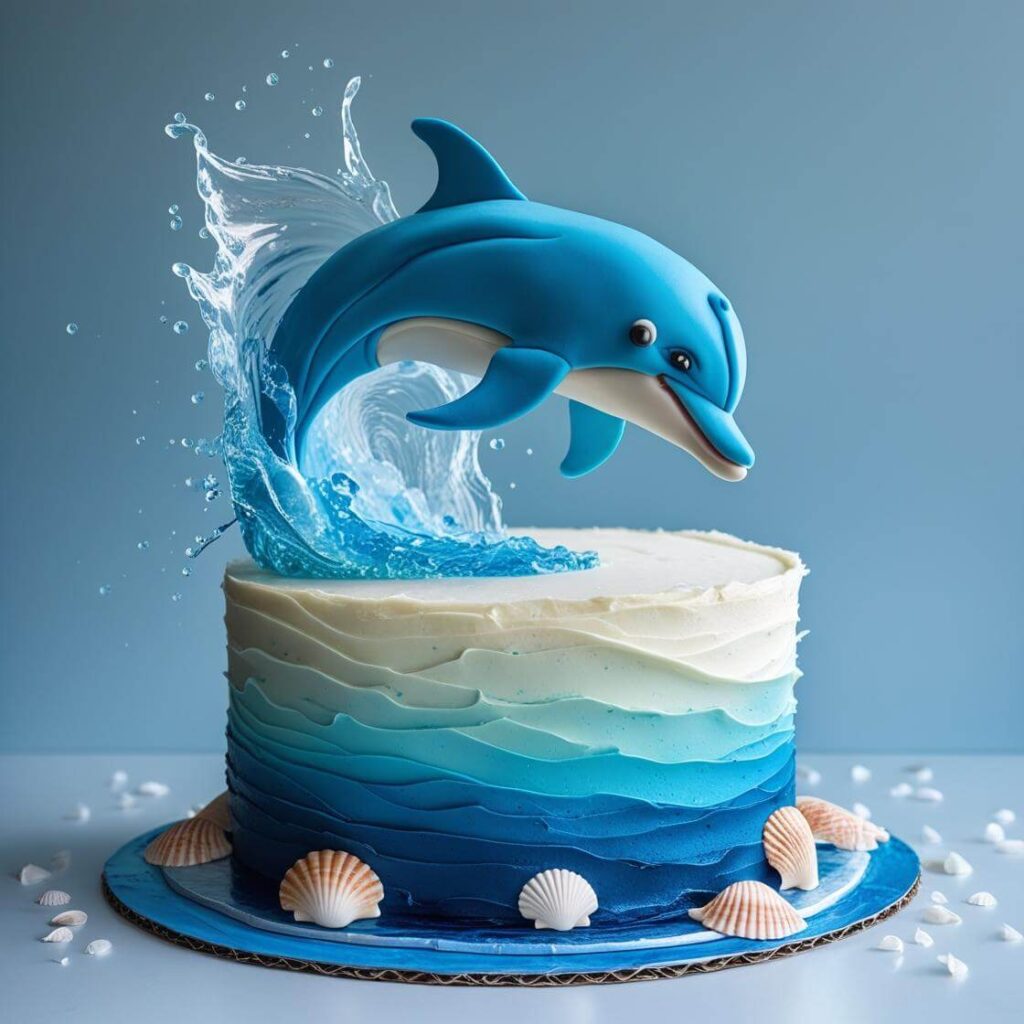 Dolphin Splash Cake