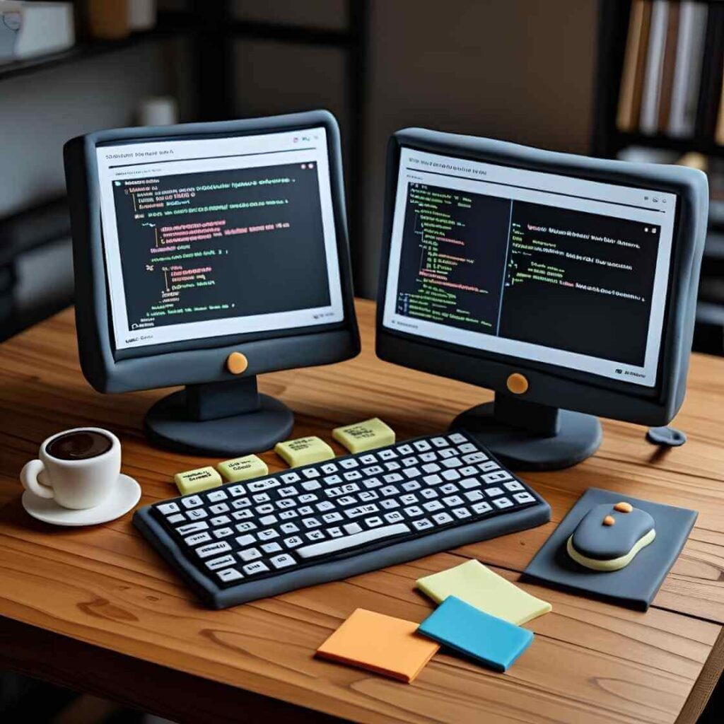 Dual Monitor Workstation Cake