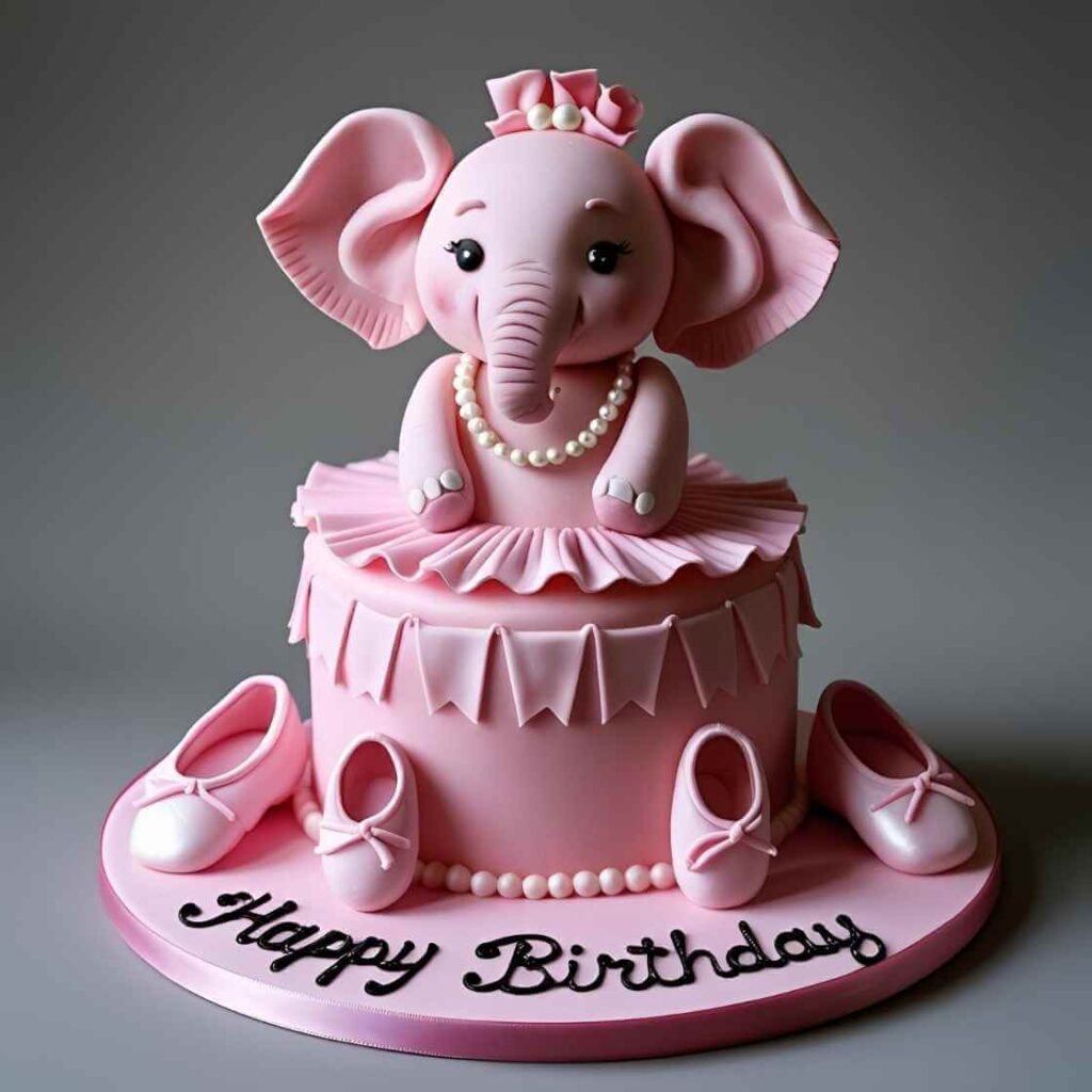 Elephant & Ballerina Cake