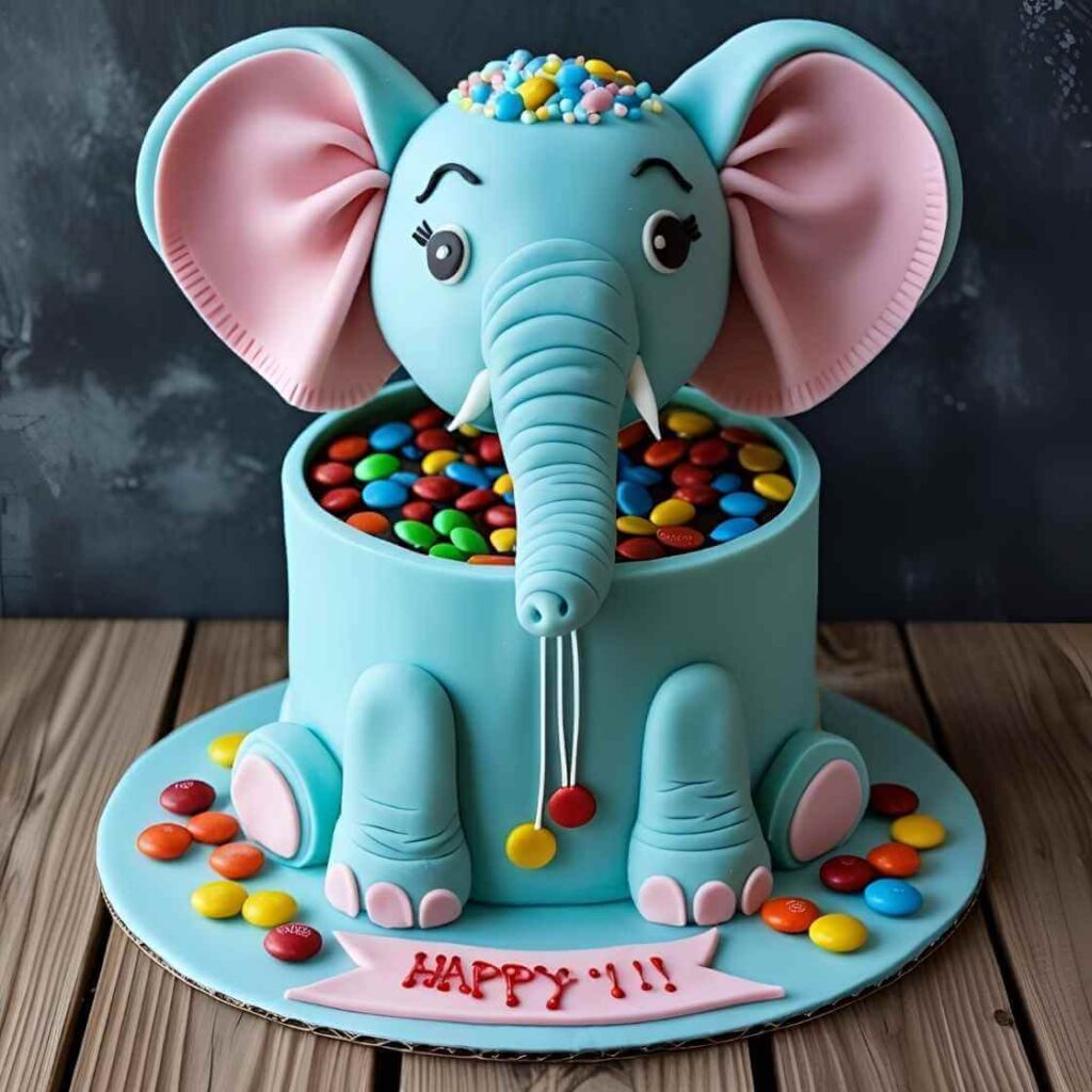 Elephant Piñata Cake