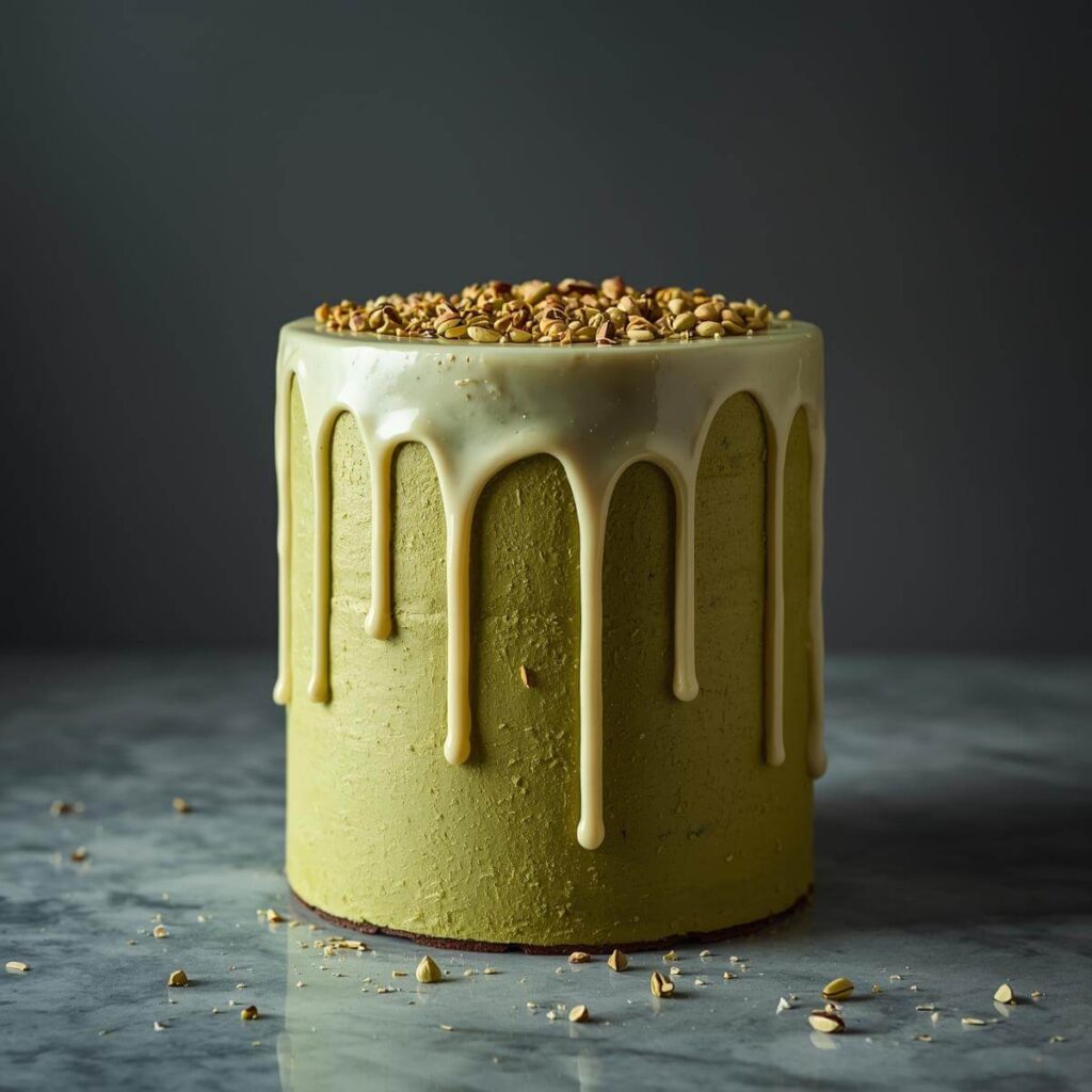 Emerald Drip Delight Cake Design