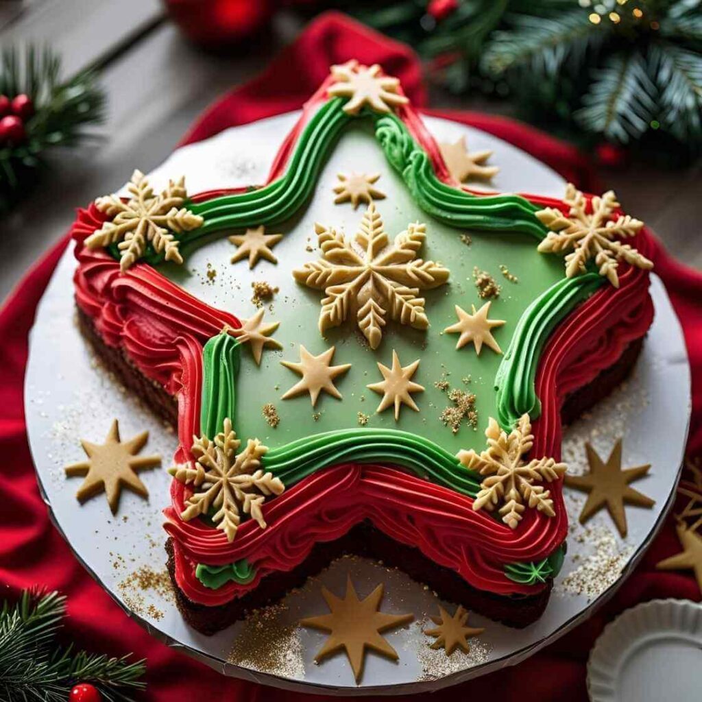 Festive Christmas Star Cake
