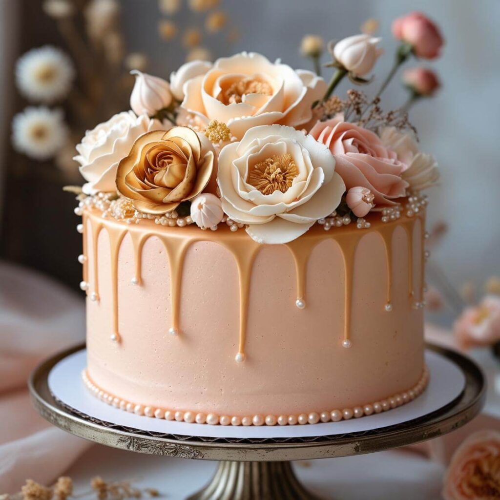 Floral Butterscotch Cake