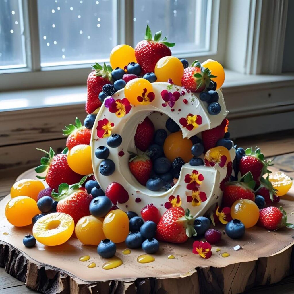 Best 10 Letter Cake Design Ideas to Wow Your Guests! 9 Fresh Fruit Letter Cake