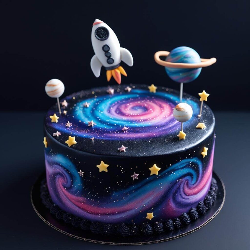 10 Adorable Cake Designs for Your Daughter’s Birthday – She’ll Love #7! 9 Galaxy or Space-Themed Cake for Daughter
