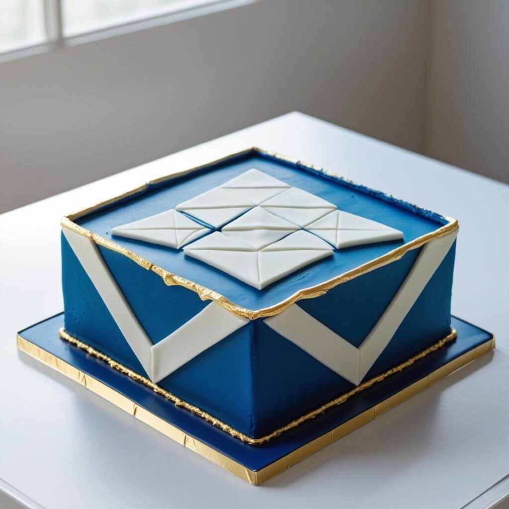 Geometric Blue Cake