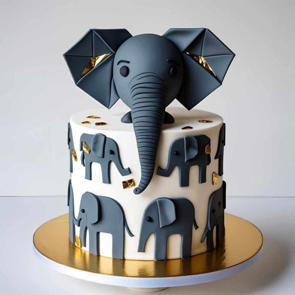 Geometric Elephant Cake