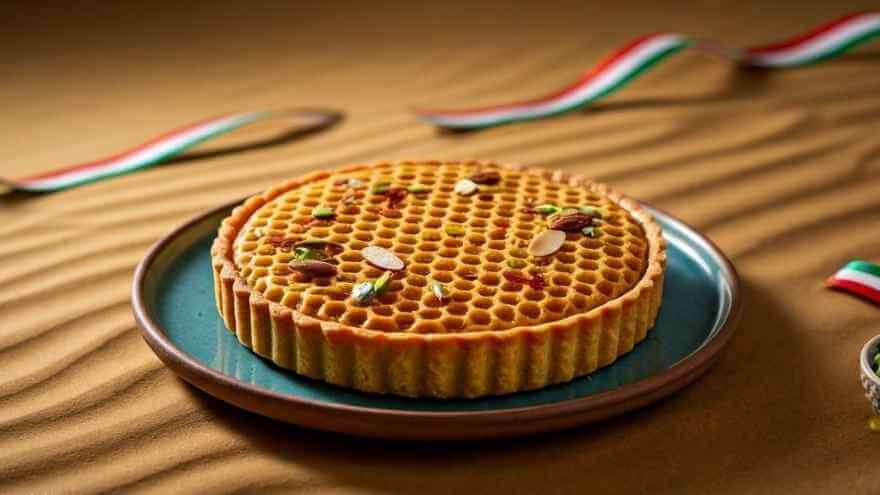 Ghevar-Style Crunchy Tart