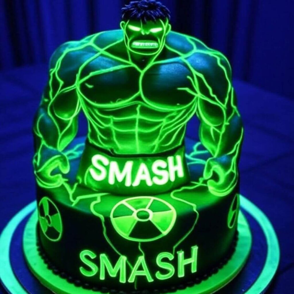 Glow-in-the-Dark Hulk Cake