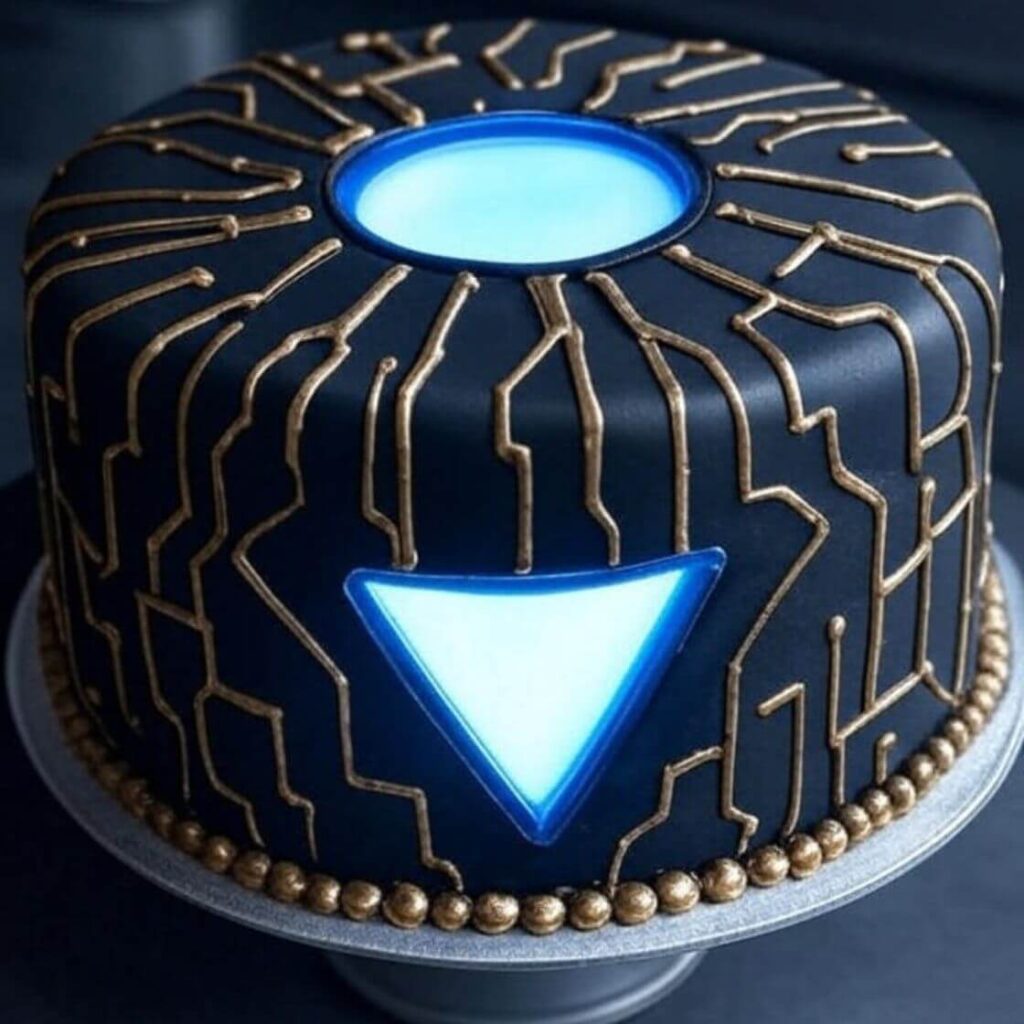 10 Stunning Iron Man Cake Design Ideas for Superhero Fans 6 Glowing Arc Reactor Cake