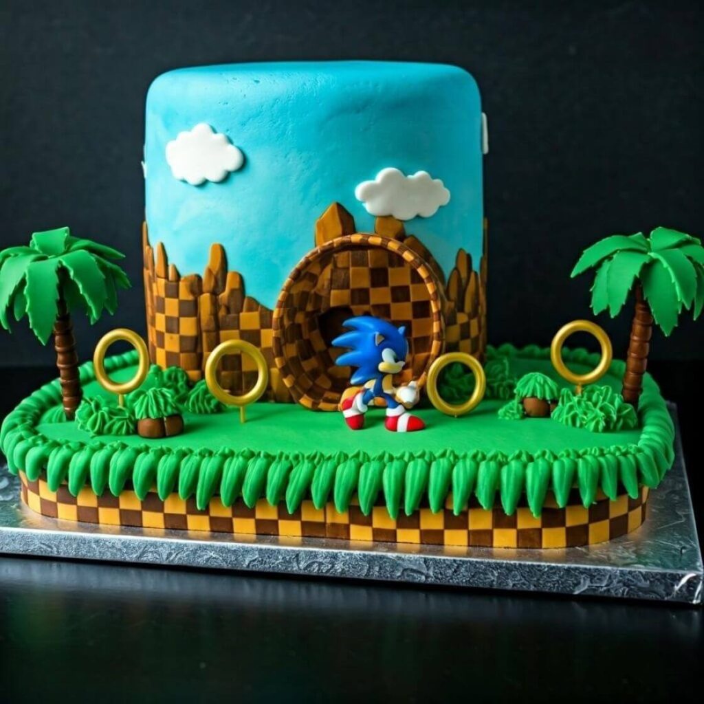 Best 20 Stunning Sonic Cake Design Ideas for the Ultimate Fan 5 Green Hill Zone Cake