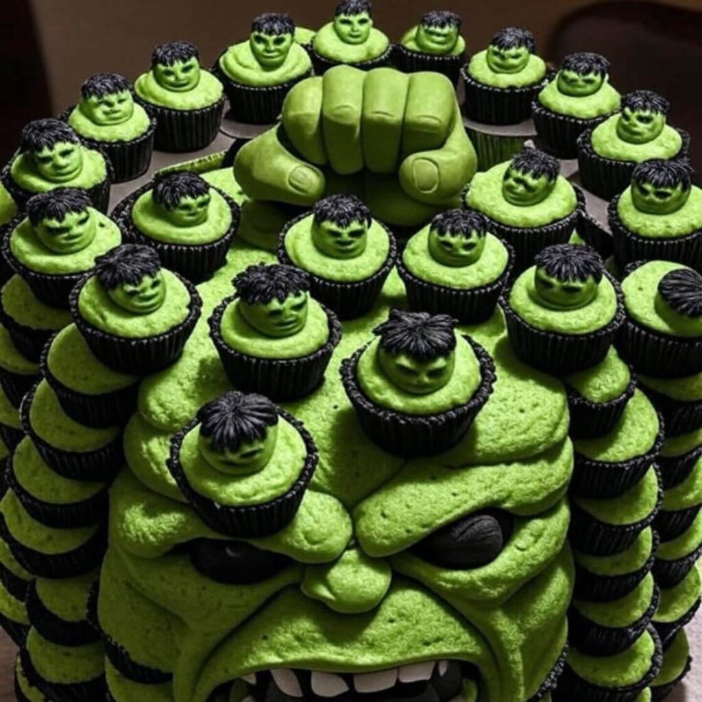 Hulk Cupcake Tower