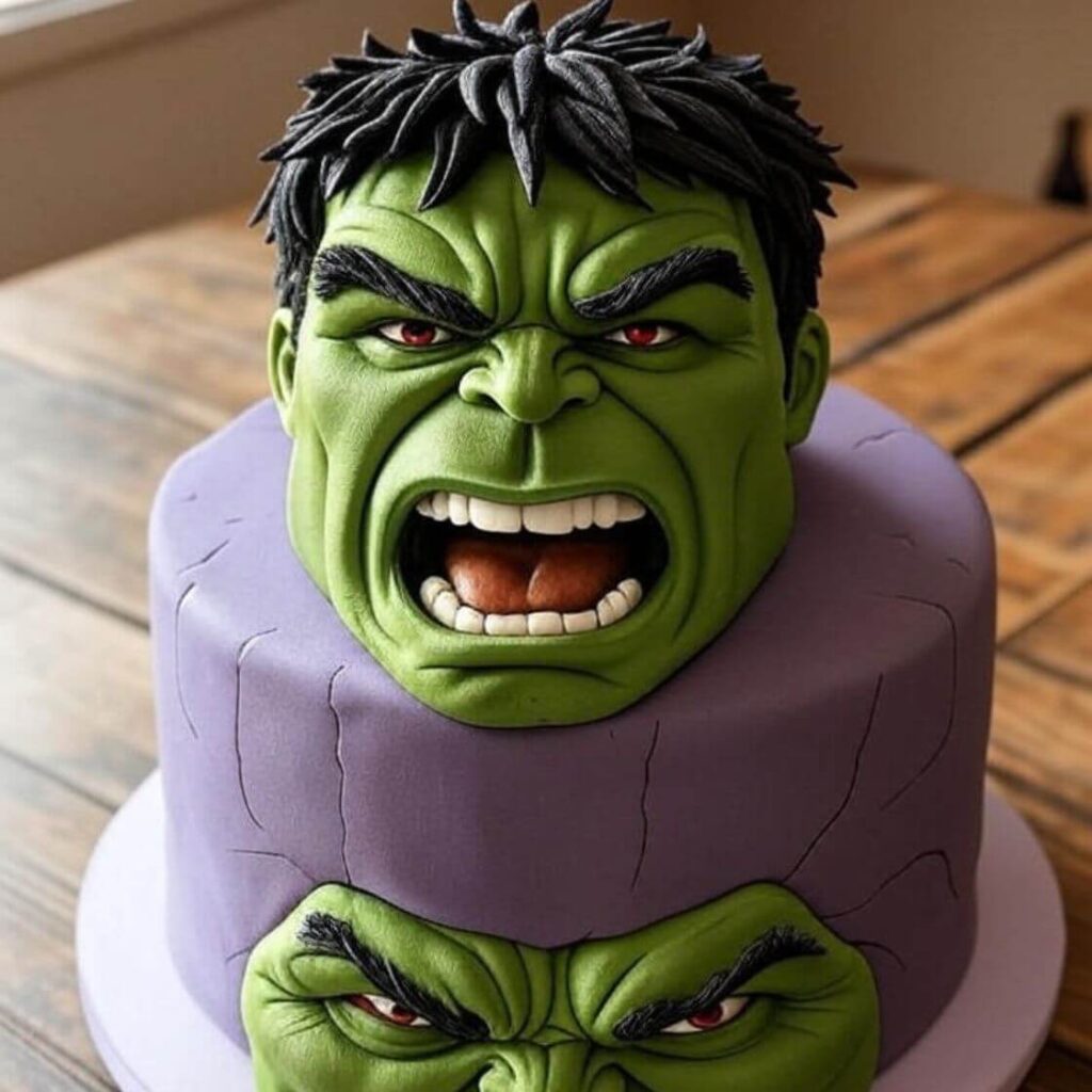 Hulk Face Cake