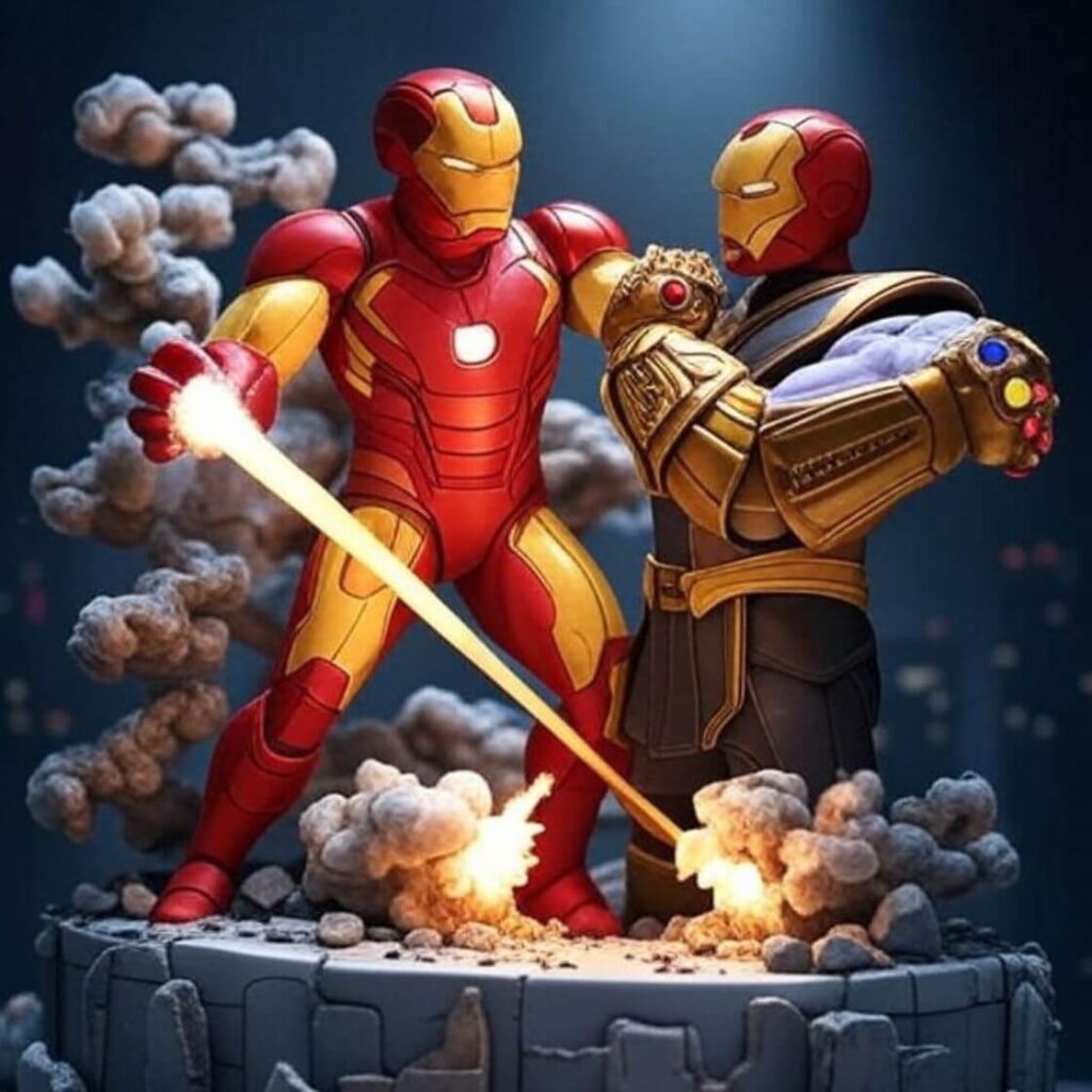 10 Stunning Iron Man Cake Design Ideas for Superhero Fans 5 Iron Man vs. Thanos Cake