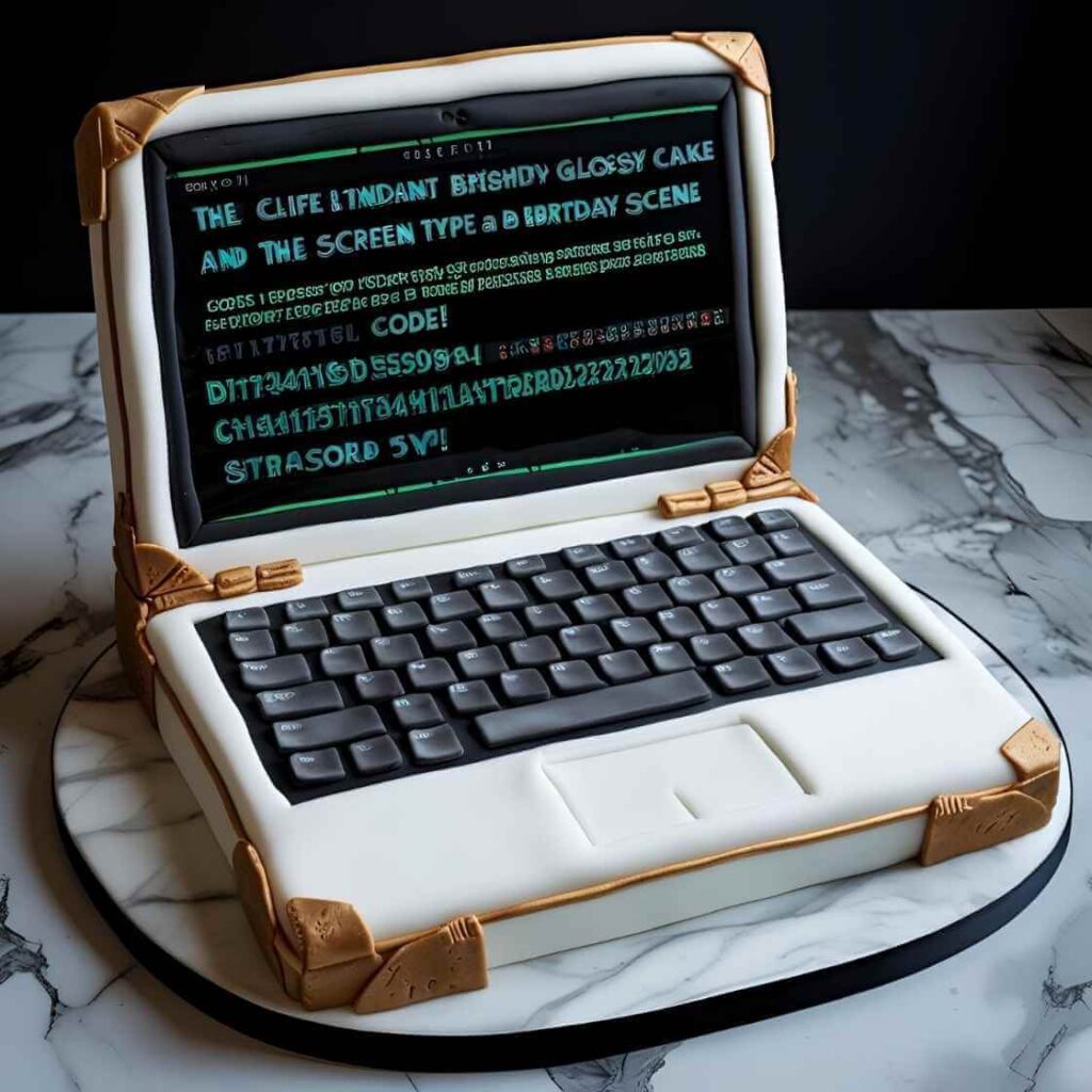Laptop Cake with Edible Keyboard