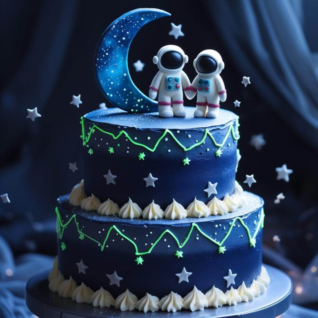 Love You to the Moon & Back Cake for Girlfriends Birthday