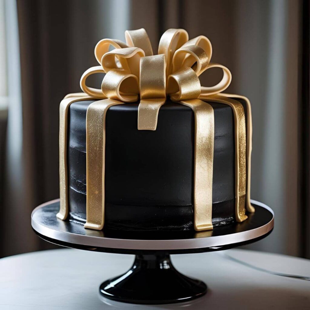 Metallic Gold or Silver Ribbon Cake