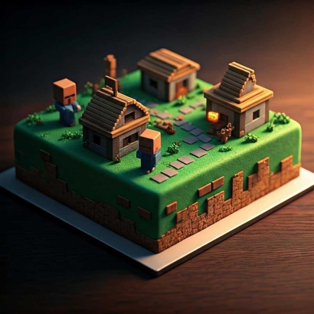 Minecraft Village Cake