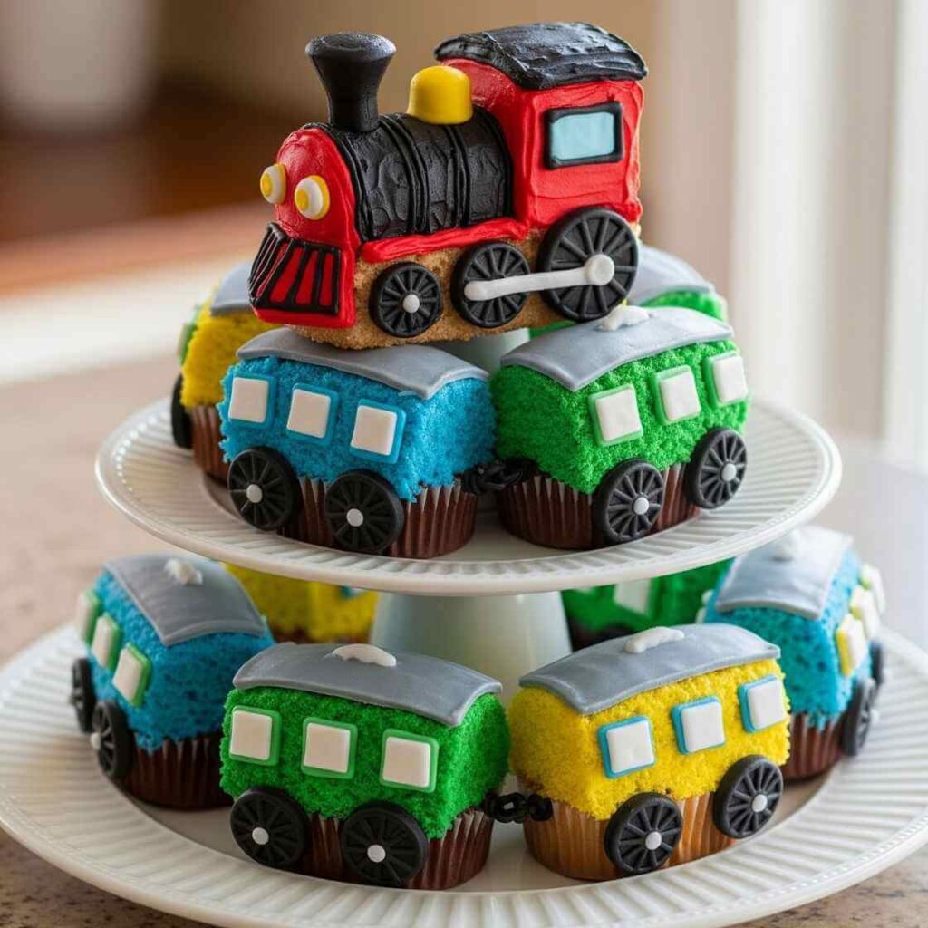 Mini Train Cupcake Pull-Apart Cake
