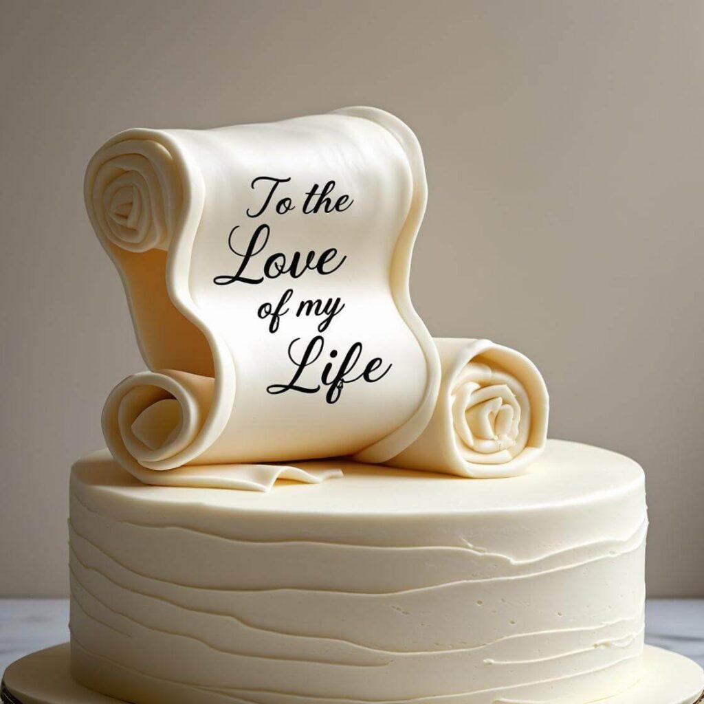 Minimalist Love Letter Cake for Girlfriend Birthday