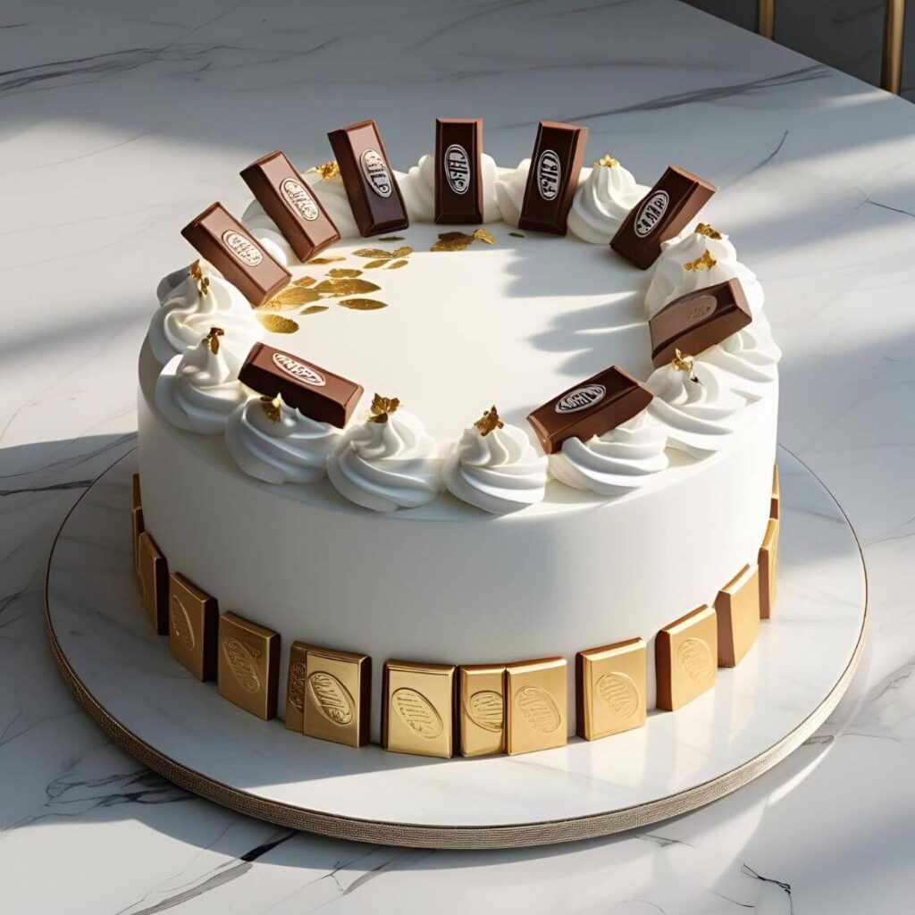 Minimalist White Chocolate KitKat Cake