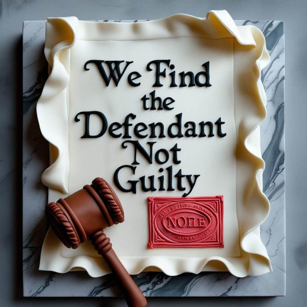 10 Unique Cake Designs for Advocates: Celebrate Legal Excellence 9 Not Guilty Verdict Cake