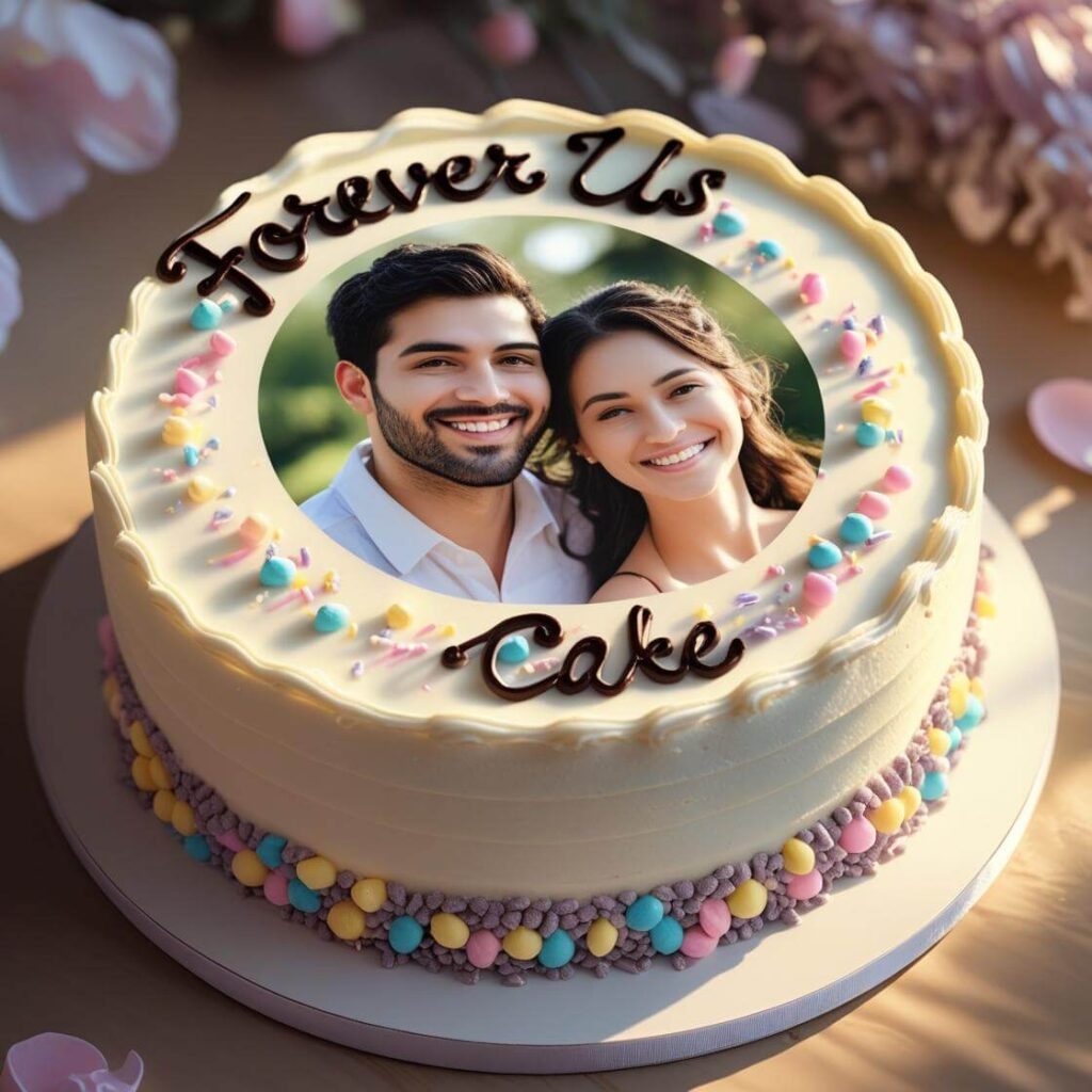 Photo Cake with Memories for Girlfriend Birthday