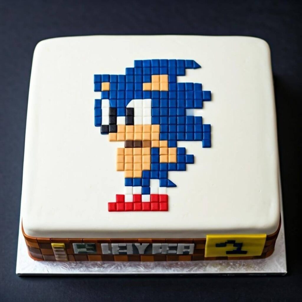 Best 20 Stunning Sonic Cake Design Ideas for the Ultimate Fan 8 Pixel Art Sonic Cake