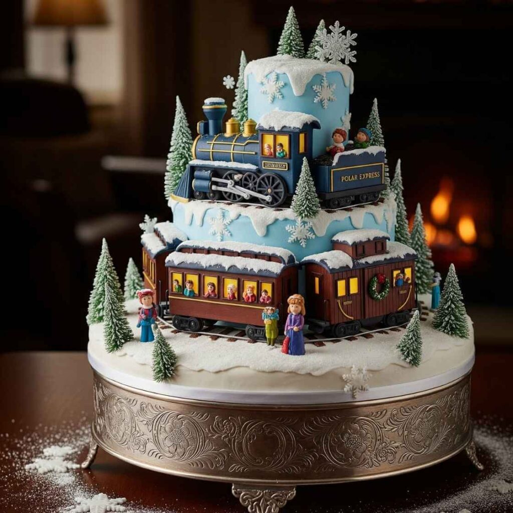 Polar Express Winter Cake