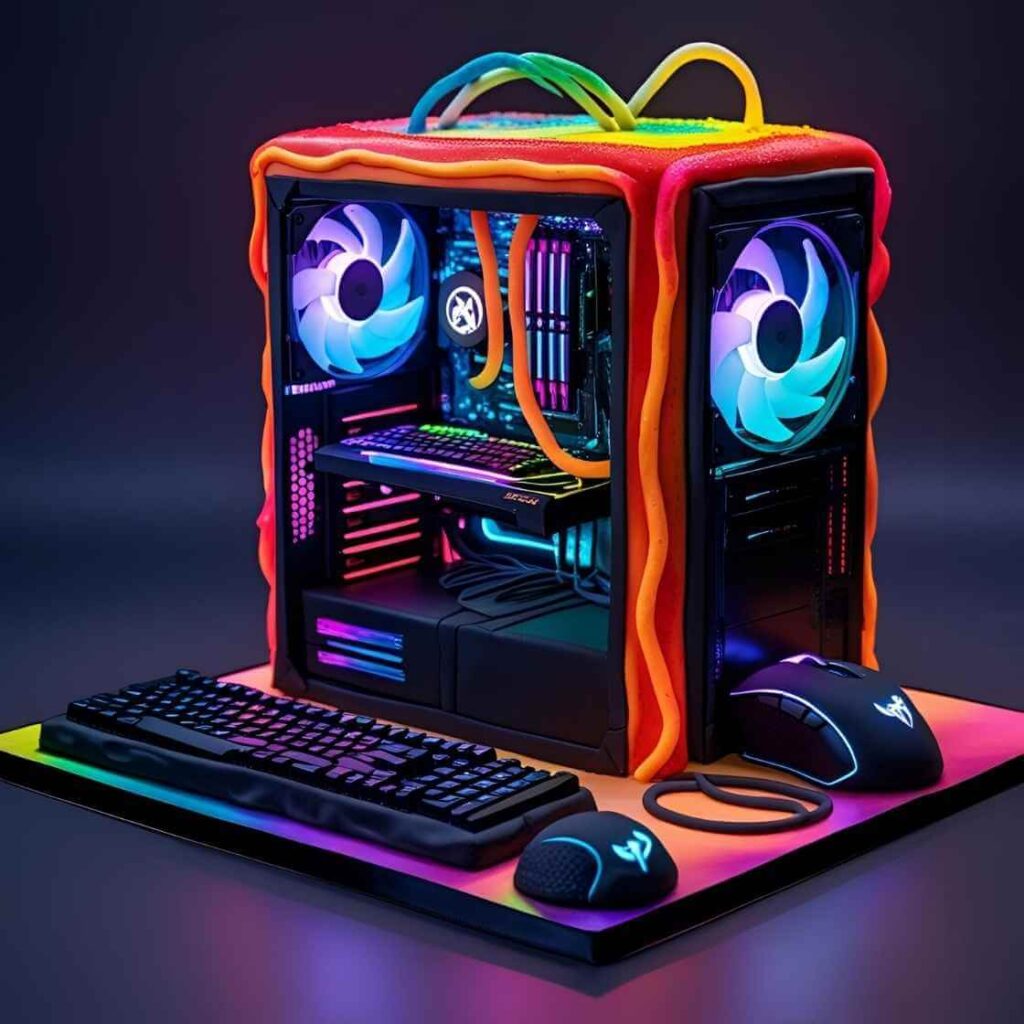 RGB Gaming Setup Cake