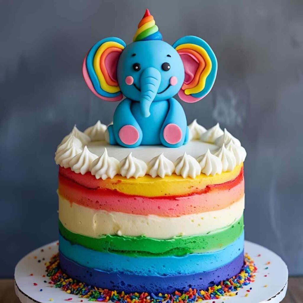 Rainbow Elephant Cake