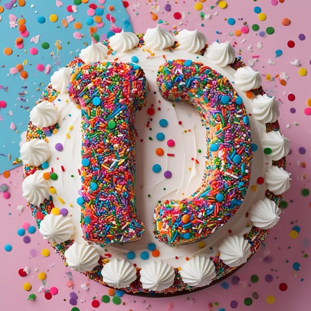 Best 10 Letter Cake Design Ideas to Wow Your Guests! 5 Rainbow Sprinkle Letter Cake