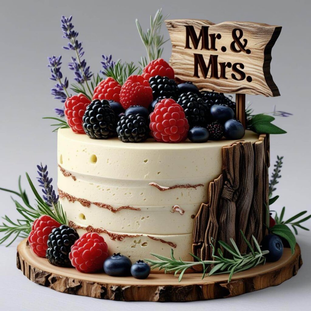 Rustic Charm Cake for Ring Ceremony