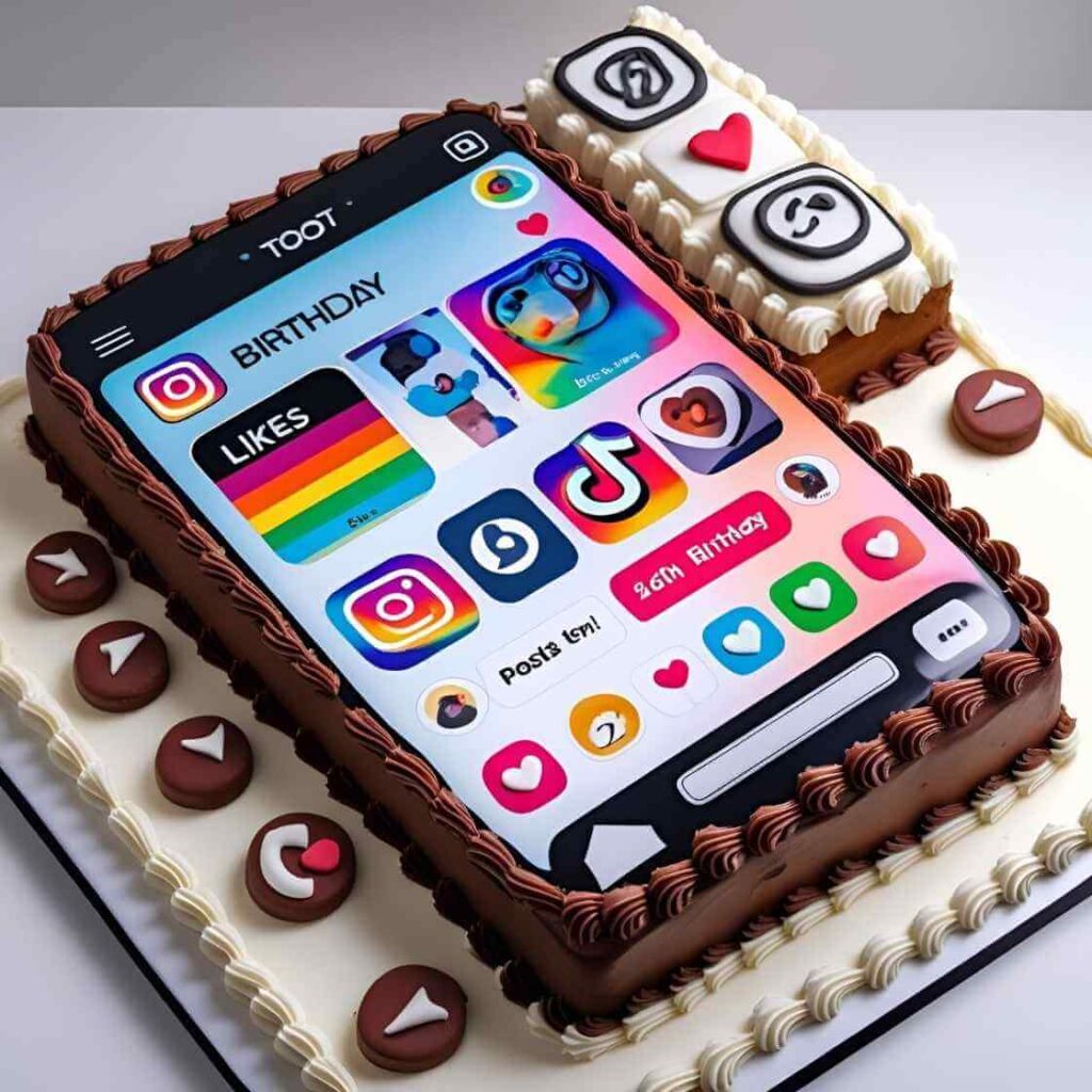 Social Media App Cake