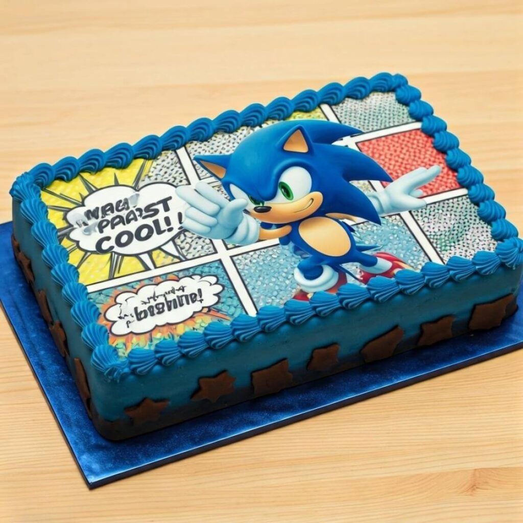 Best 20 Stunning Sonic Cake Design Ideas for the Ultimate Fan 19 Sonic Comic Book Cake