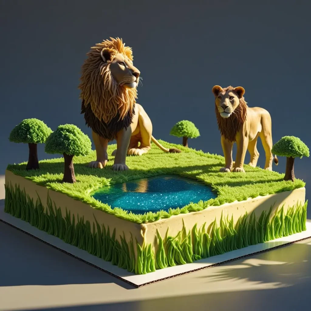 The He-She Safari Cake