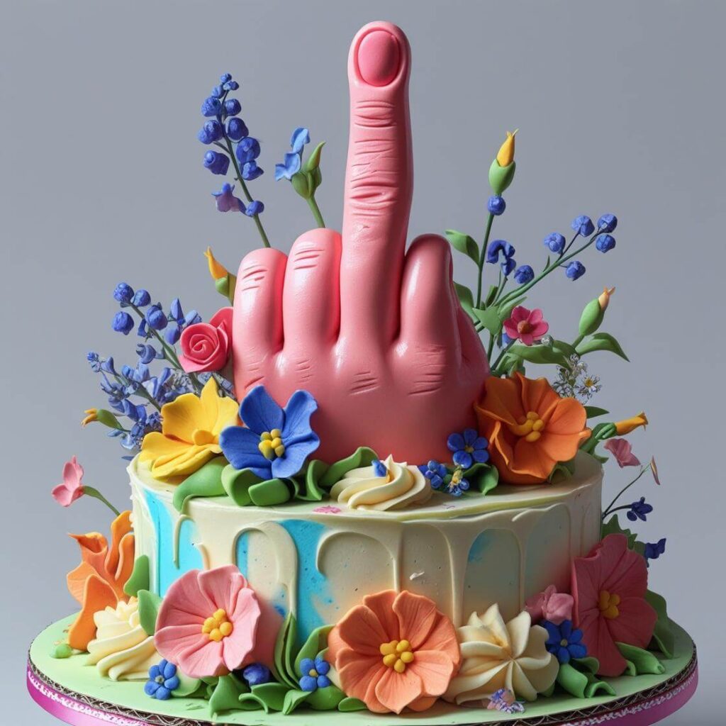 The Middle Finger Cake