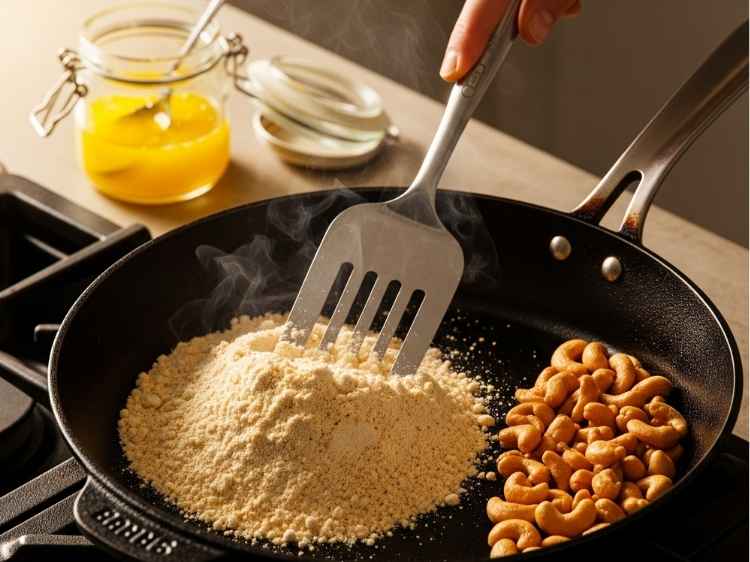 Toast Cashews & Flour Step