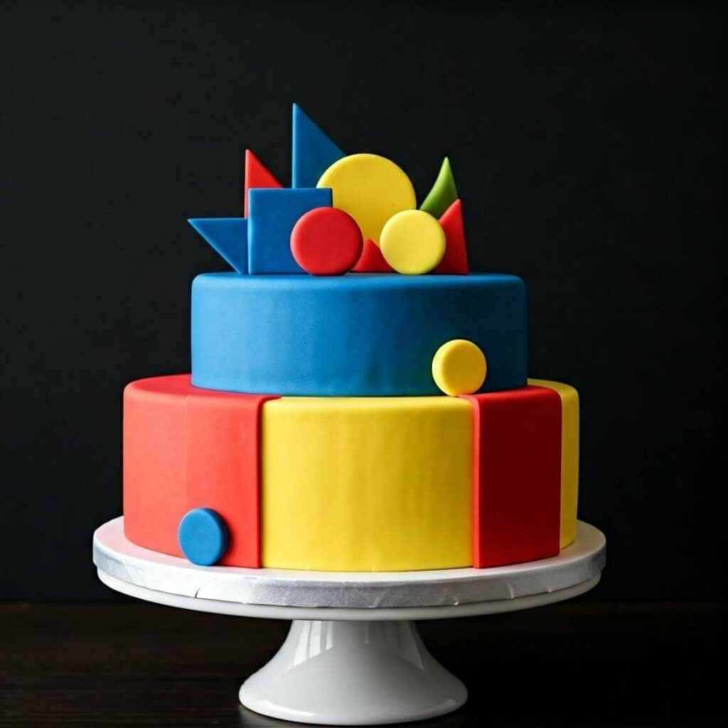 10 Unique Squid Game Cake Design Ideas for Your Next Party 9 Triangle, Circle, Square Cake
