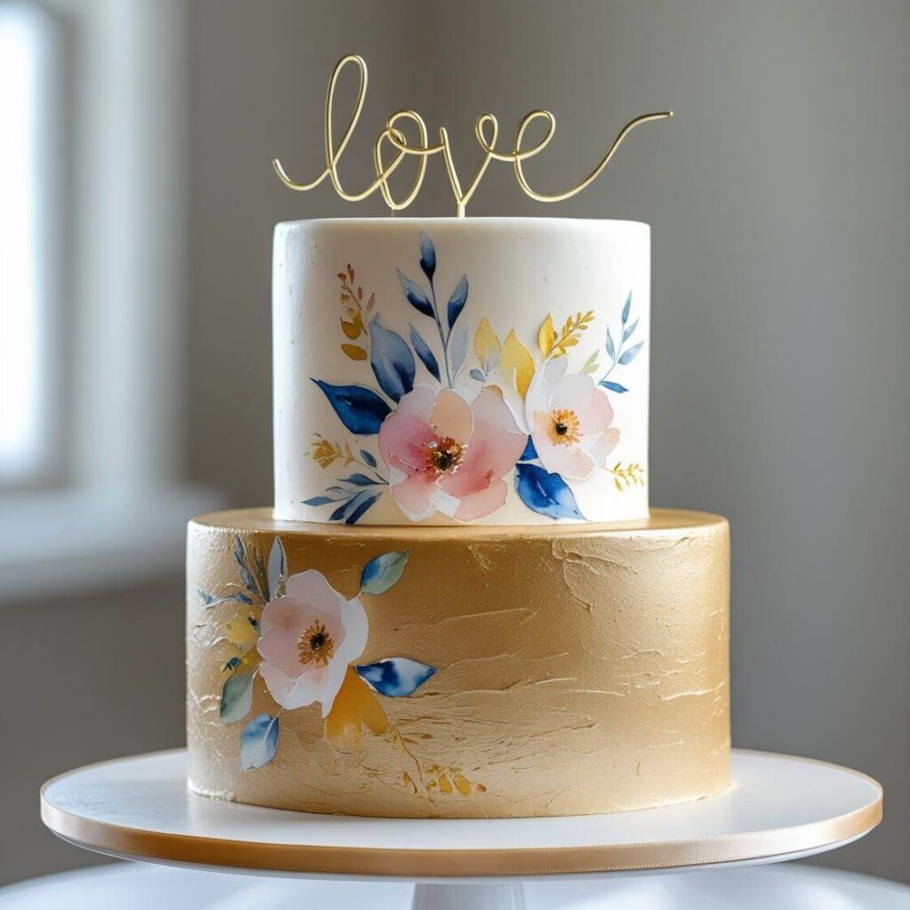 Two-Tier Elegance Cake for Ring Ceremony