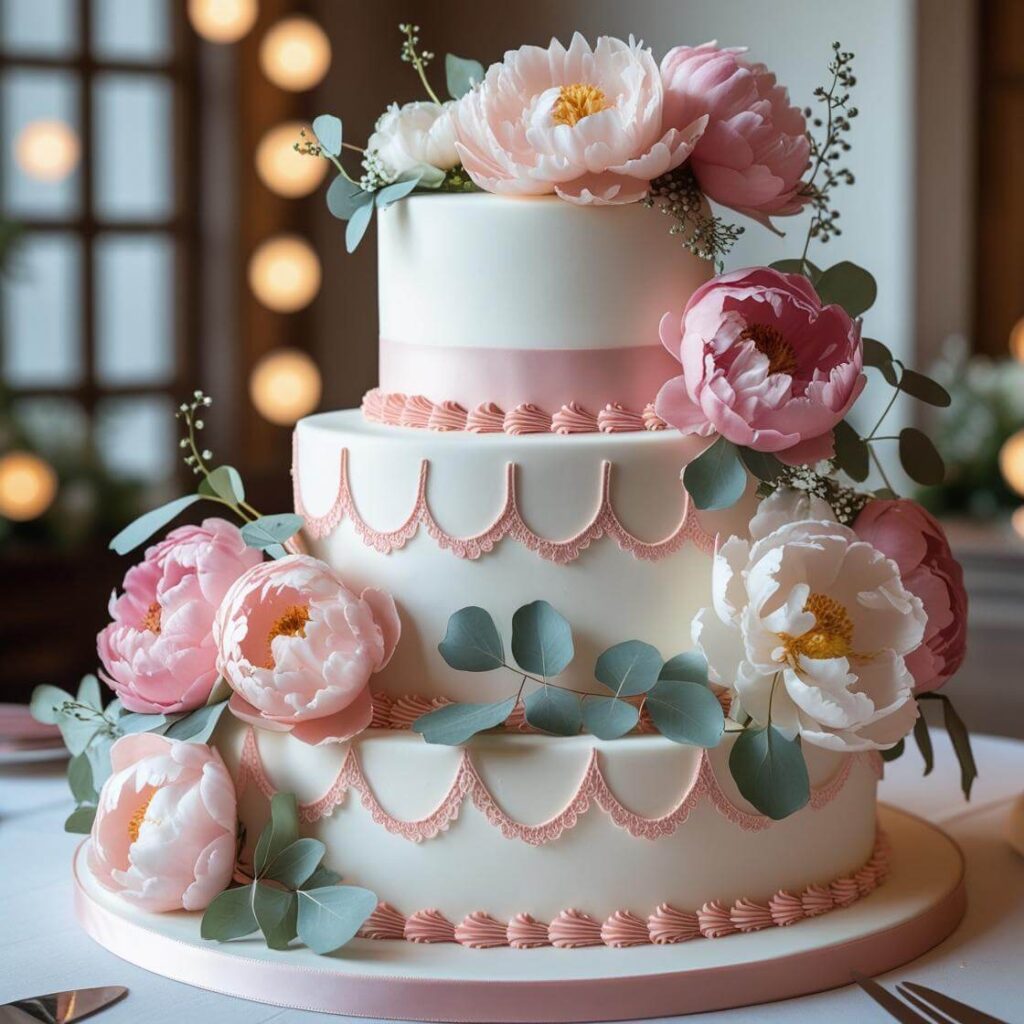 Two-Tiered Romantic Cake Design for Girlfriend's Birthday