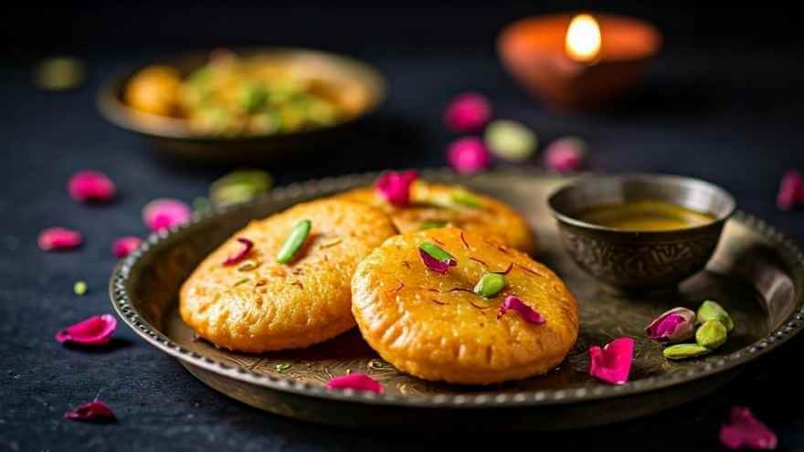 Vegan Kesari Malpua (Saffron Pancakes)