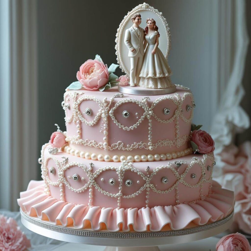 Vintage-Inspired Cake Design for Ring Ceremony