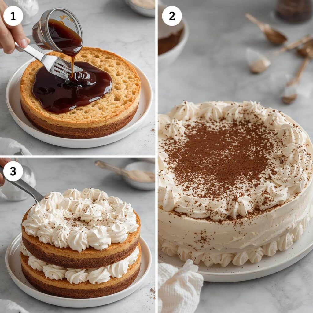 decorate Tiramisu Cake before Serving Step