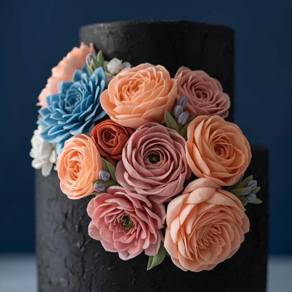 Colorful Buttercream Florals Cake