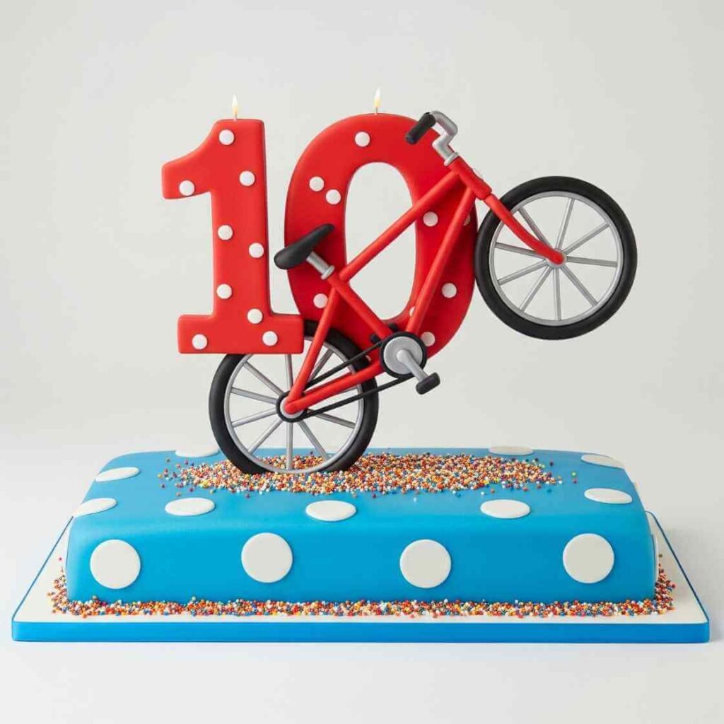 The Number 10 Bike Cake