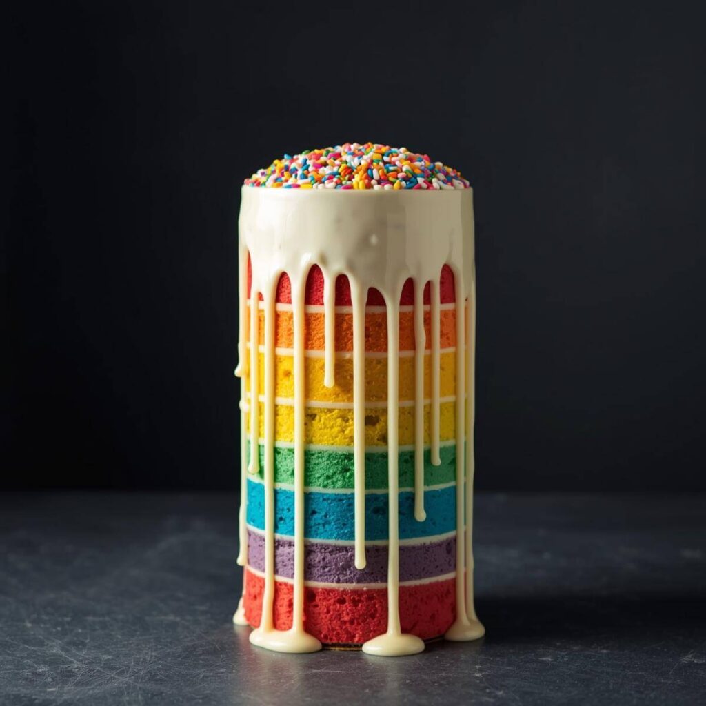 The Drip Effect Rainbow Cake